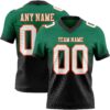 Custom Kelly Green White Black-Orange Authentic Fade Fashion Football Jersey