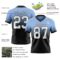 FadeFashion1395-1 Custom Light Blue White-Black Authentic Fade Fashion Football Jersey