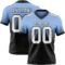 FadeFashion1395 Custom Light Blue White-Black Authentic Fade Fashion Football Jersey
