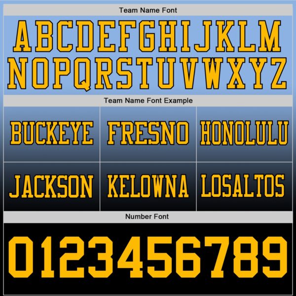 Custom Light Blue Gold-Black Authentic Fade Fashion Football Jersey