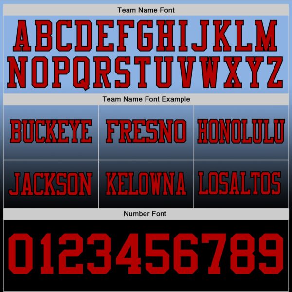 Custom Light Blue Red-Black Authentic Fade Fashion Football Jersey