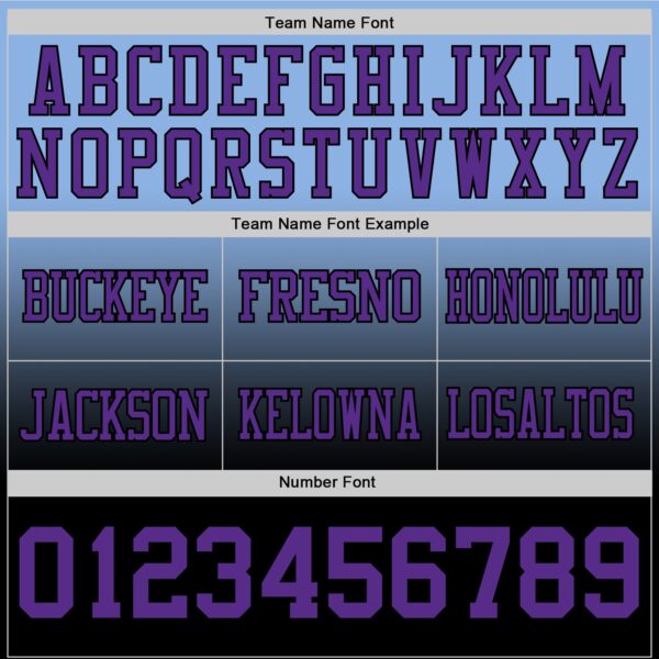 Custom Light Blue Purple-Black Authentic Fade Fashion Football Jersey
