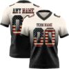 Custom Cream Vintage USA Flag-Black Authentic Fade Fashion Football Jersey