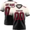 Custom Cream Maroon-Black Authentic Fade Fashion Football Jersey
