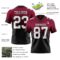 FadeFashion1404-1 Custom Maroon White-Black Authentic Fade Fashion Football Jersey