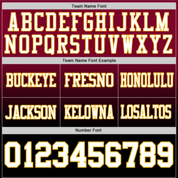 Custom Maroon White Black-Gold Authentic Fade Fashion Football Jersey