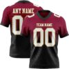 Custom Maroon White Black-Old Gold Authentic Fade Fashion Football Jersey