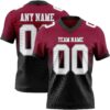 Custom Maroon White Black-Gray Authentic Fade Fashion Football Jersey