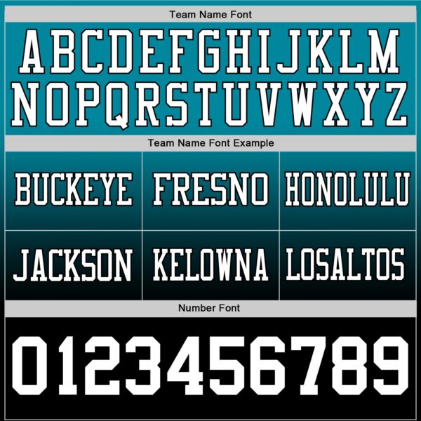 Custom Teal White-Black Authentic Fade Fashion Football Jersey