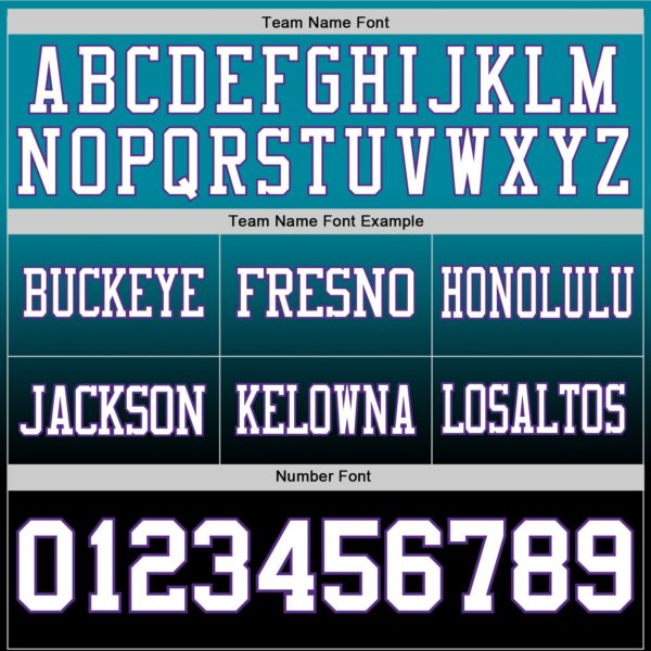 Custom Teal White Black-Purple Authentic Fade Fashion Football Jersey