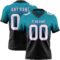 Custom Teal White Black-Purple Authentic Fade Fashion Football Jersey