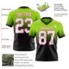 Custom Neon Green White Black-Pink Authentic Fade Fashion Football Jersey