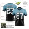 Custom Shadow Blue White-Black Authentic Fade Fashion Football Jersey