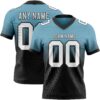 Custom Shadow Blue White-Black Authentic Fade Fashion Football Jersey