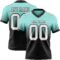 Custom Ice Blue White-Black Authentic Fade Fashion Football Jersey