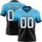 FadeFashion1420 Custom Sky Blue White-Black Authentic Fade Fashion Football Jersey