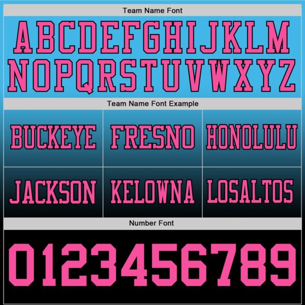 Custom Sky Blue Pink-Black Authentic Fade Fashion Football Jersey
