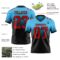 Custom Sky Blue Red-Black Authentic Fade Fashion Football Jersey