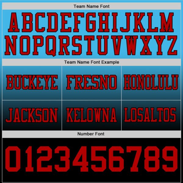 Custom Sky Blue Red-Black Authentic Fade Fashion Football Jersey