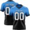 Custom Powder Blue White-Black Authentic Fade Fashion Football Jersey