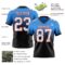 FadeFashion1426-1 Custom Powder Blue White Black-Red Authentic Fade Fashion Football Jersey