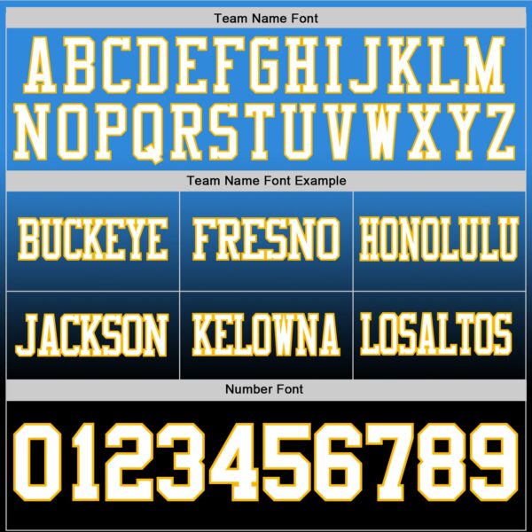 Custom Powder Blue White Black-Gold Authentic Fade Fashion Football Jersey