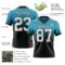 FadeFashion1429-1 Custom Panther Blue White Black Authentic Fade Fashion Football Jersey