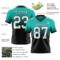 FadeFashion1431-1 Custom Aqua White-Black Authentic Fade Fashion Football Jersey