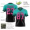 FadeFashion1432-1 Custom Aqua Pink-Black Authentic Fade Fashion Football Jersey