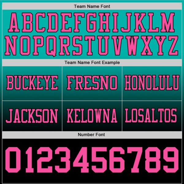 Custom Aqua Pink-Black Authentic Fade Fashion Football Jersey