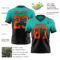 FadeFashion1433-1 Custom Aqua Orange-Black Authentic Fade Fashion Football Jersey