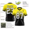 Custom Light Yellow White-Black Authentic Fade Fashion Football Jersey