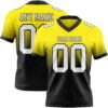 Custom Light Yellow White-Black Authentic Fade Fashion Football Jersey