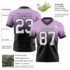 Custom Light Purple White-Black Authentic Fade Fashion Football Jersey