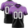 Custom Medium Purple White-Black Authentic Fade Fashion Football Jersey