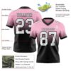 Custom Light Pink White-Black Authentic Fade Fashion Football Jersey