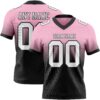 Custom Light Pink White-Black Authentic Fade Fashion Football Jersey