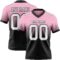 Custom Light Pink White-Black Authentic Fade Fashion Football Jersey