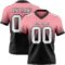 Custom Medium Pink White-Black Authentic Fade Fashion Football Jersey
