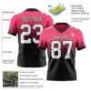 Custom Neon Pink White-Black Authentic Fade Fashion Football Jersey