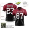 Custom Cardinal White-Black Authentic Fade Fashion Football Jersey