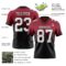 FadeFashion1442-1 Custom Cardinal White-Black Authentic Fade Fashion Football Jersey