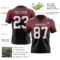 FadeFashion1443-1 Custom Burgundy White-Black Authentic Fade Fashion Football Jersey