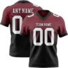 Custom Burgundy White-Black Authentic Fade Fashion Football Jersey