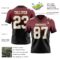 FadeFashion1444-1 Custom Burgundy White Black-Old Gold Authentic Fade Fashion Football Jersey