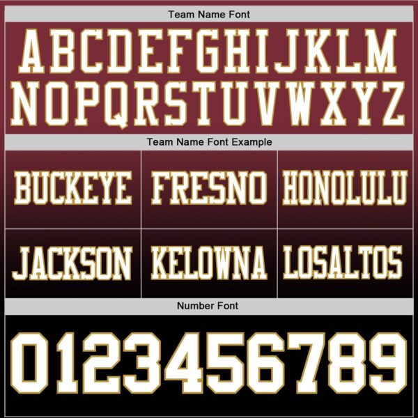Custom Burgundy White Black-Old Gold Authentic Fade Fashion Football Jersey