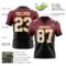 FadeFashion1445-1 Custom Burgundy White Black-Gold Authentic Fade Fashion Football Jersey