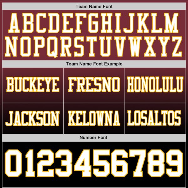Custom Burgundy White Black-Gold Authentic Fade Fashion Football Jersey