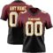 FadeFashion1445 Custom Burgundy White Black-Gold Authentic Fade Fashion Football Jersey