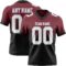 FadeFashion1446 Custom Burgundy White Black-Gray Authentic Fade Fashion Football Jersey